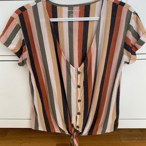 American Eagle Tie Front Top